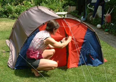 Prototype of our lightweight tent (Paul De Bie 2003)