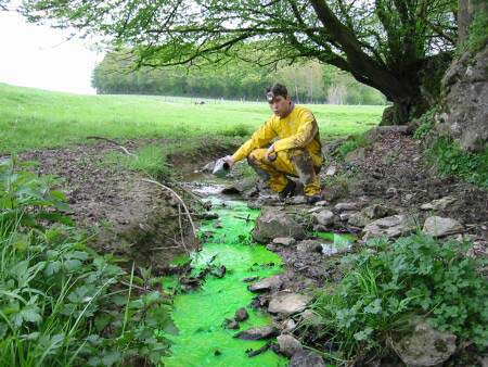Dye test in the Fagnoules river
